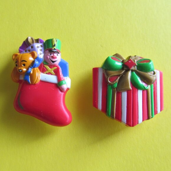 Vintage Christmas button covers Santa Snowman - Picture 6 of 6